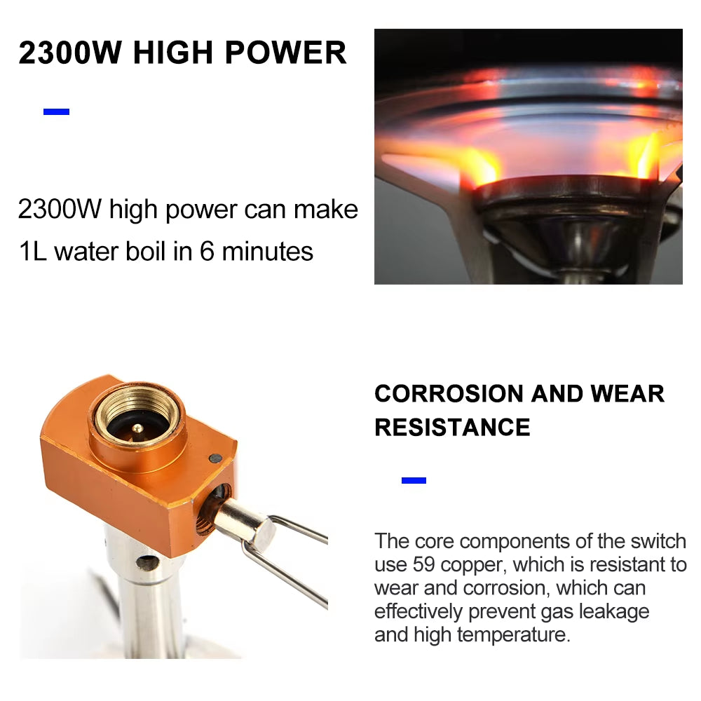 Camping Gas Burner Tourist Stove Outdoor Portable Heater Cooker Survival Survival Furnace Pocket Picnic Cookware