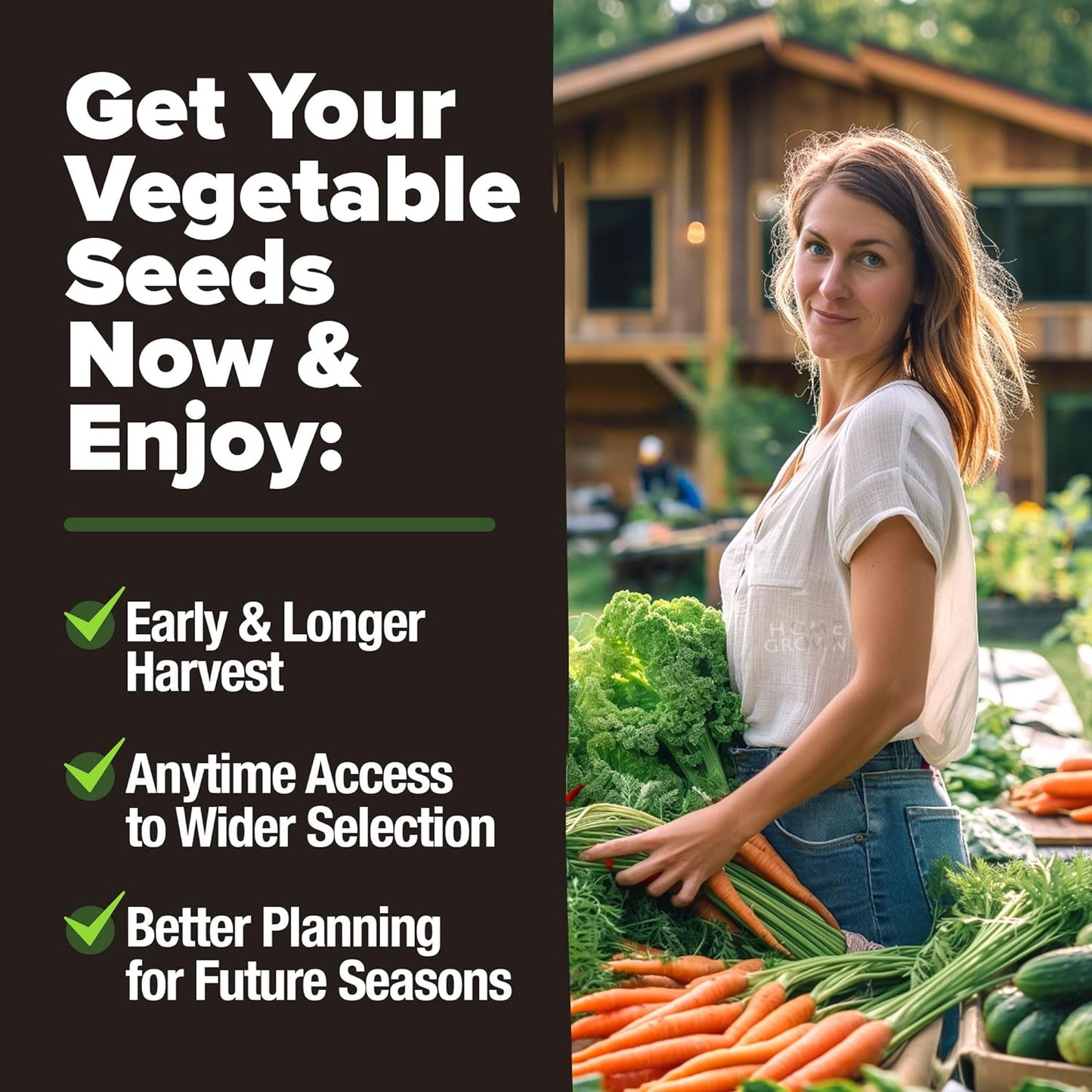 10 Variety Vegetable – 2,000+ 𝗡𝗢𝗡-𝗚𝗠𝗢 𝗨𝗦𝗔 Seeds(Kale, Lettuce, Tomato, Broccoli, Beans, Peas, Bell Peppers, Carrot, Cucumber, Radish) – Indoor & Outdoor Garden Survival Seeds