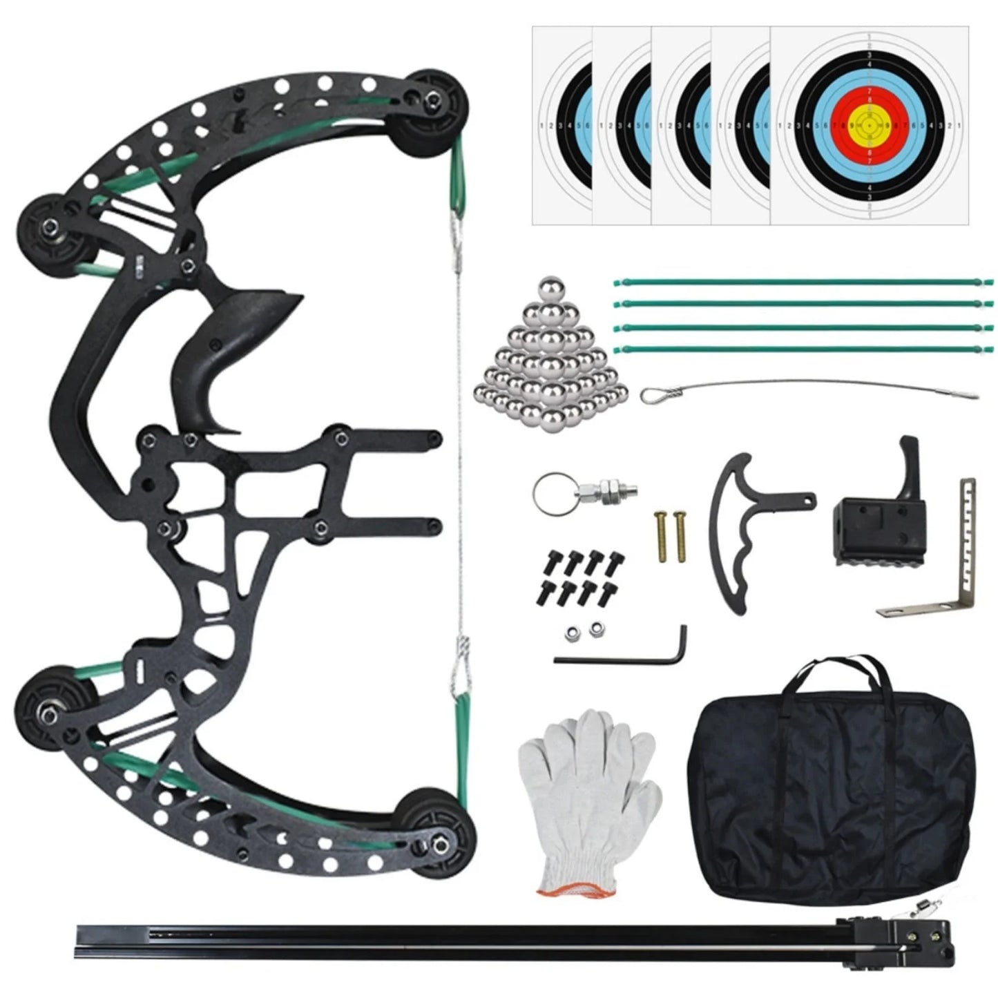 Hunting Bows for Adults, Ball Bearing Bow, Compound Bow Set That Shoots Steel Balls, Composite Pulley Bow with Continuous Shooting