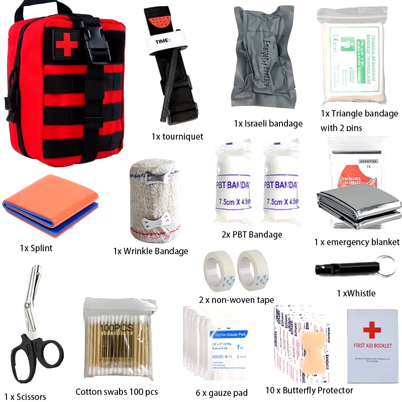 50Pcs IFAK Trauma Survival First Aid Kit, Camping Gear Supplies Emergency Survival Kit, Hiking Kit