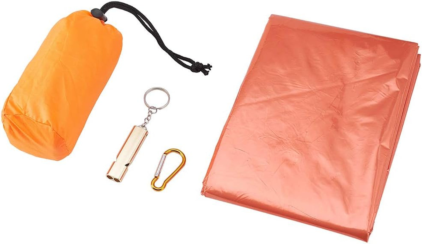 Waterproof Emergency Tent 2 Person Tent Survival Shelter Ultralight Survival Emergency Insulated Blanket for Camping Hiking, Orange