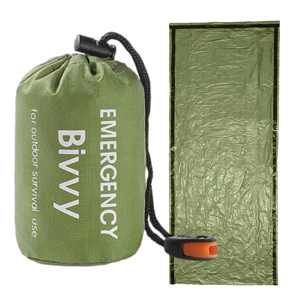Survival Sleeping Bag Reusable Bivvy Thermal Sleeping Bag Waterproof Lightweight Blanket Survival Gear Multifunctional Survival