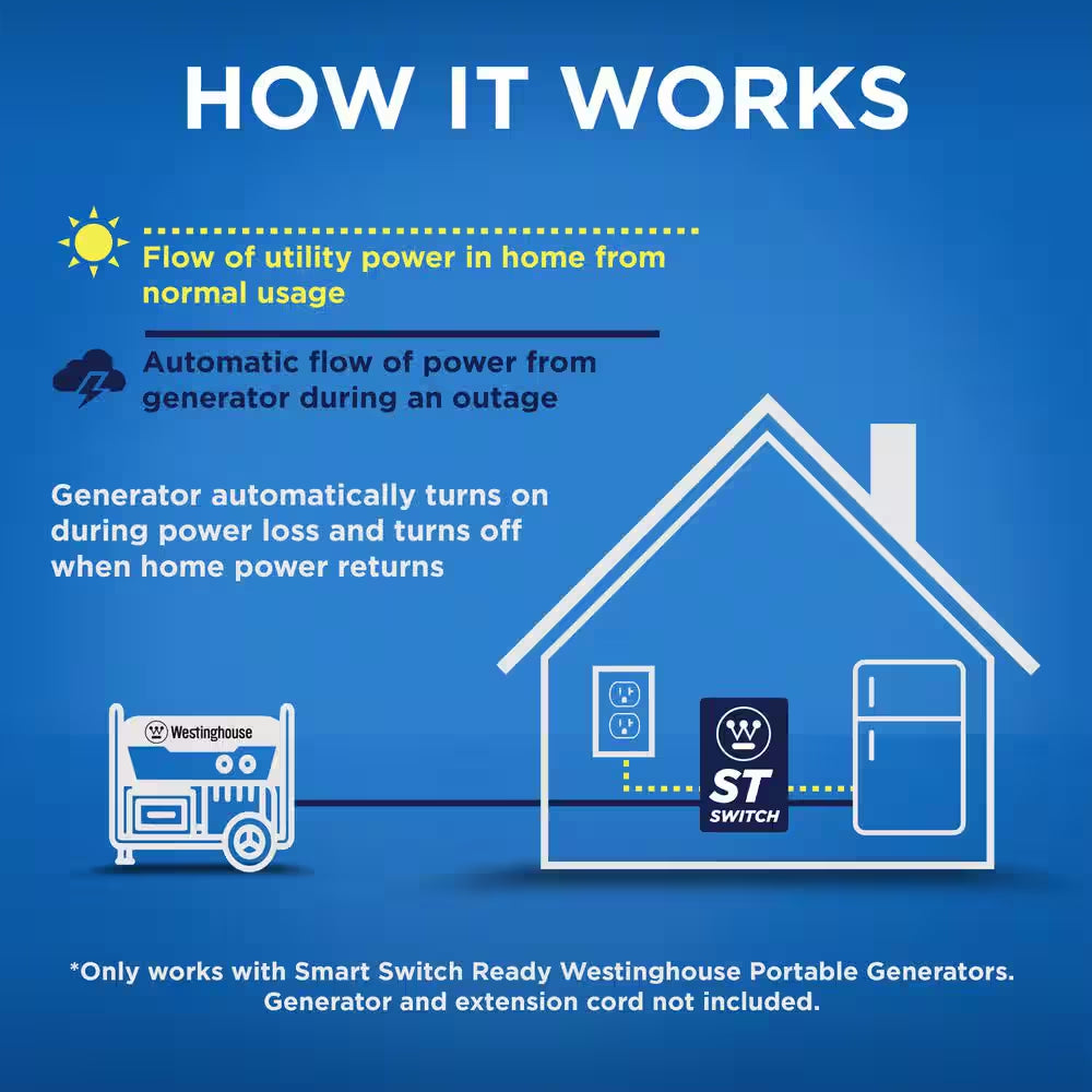 120V 20-Amp Portable Automatic Transfer Switch with Smart Technology