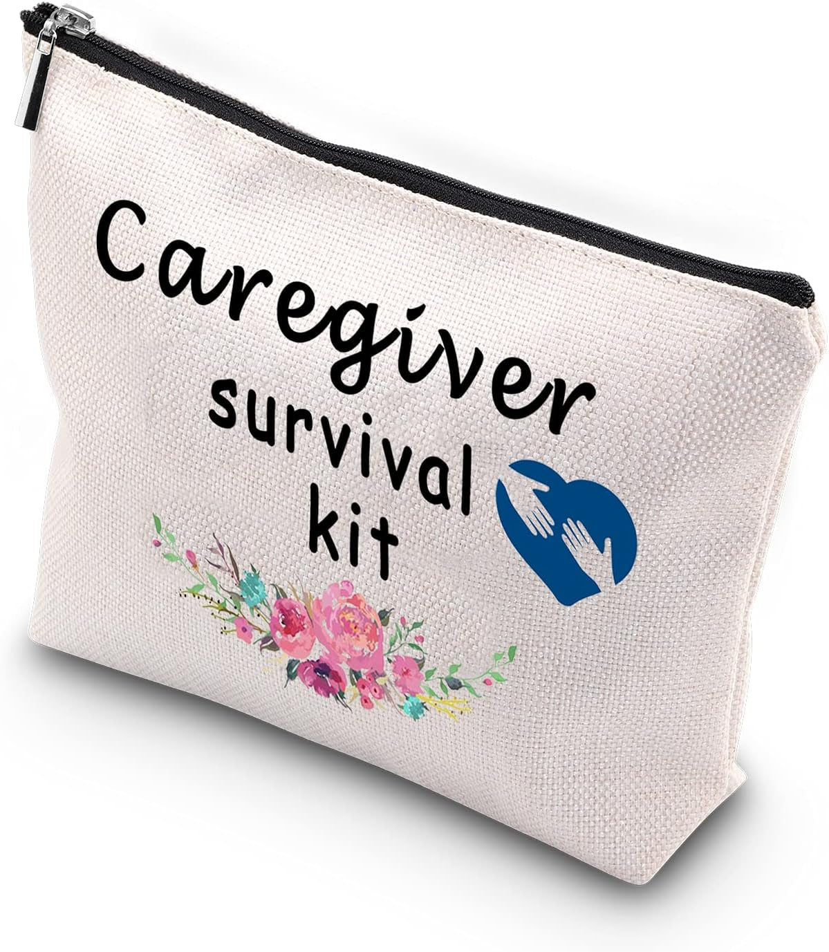 Caregiver Survival Kit Zipper Pouch Makeup Bag Gift for Babysitter Nanny Daycare Nurse Caretakers (Caregiver Survival)