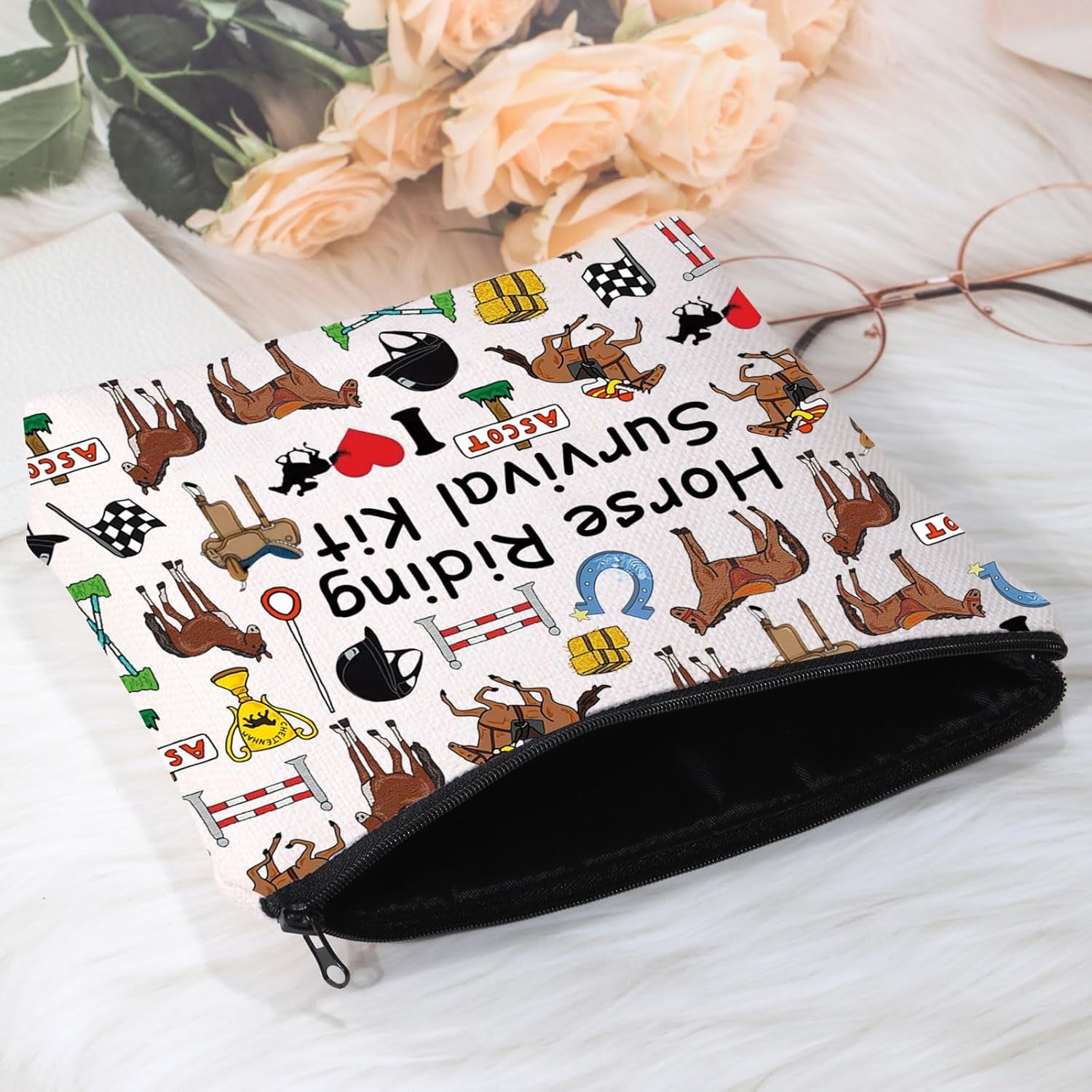 Horse Riding Cosmetic Bag Horse Riding Survival Kit Gift Horses Gift Equestrian Gift (Horse Riding Survival)