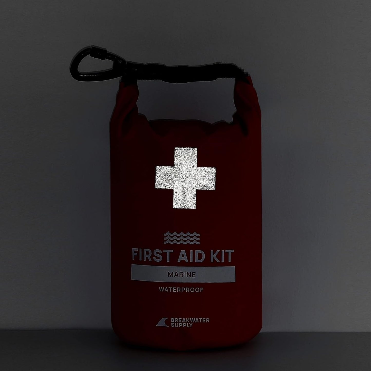 ™ Waterproof First Aid Kit Dry Bag Bug Out Bag Preloaded with Emergency Survival Prepper Supplies for Boating, Camping, Fishing + Carabiner, Floating, Reflective, AFAK/IFAK Trauma Kit