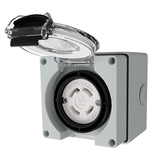 30 Amp NEMA L14-30C Outdoor Locking Female Plug for Generators & Welding Machine