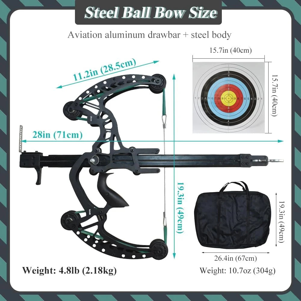 Hunting Bows for Adults, Ball Bearing Bow, Compound Bow Set That Shoots Steel Balls, Composite Pulley Bow with Continuous Shooting